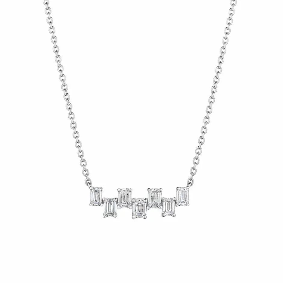 Zadok Collection Adjustable Prong Emerald Diamond Pendant