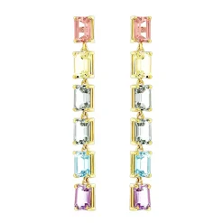 Suzanne Kalan Amalfi Emerald Cut Pastel Midi Drop Earrings
