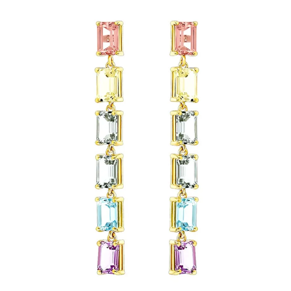 Suzanne Kalan Amalfi Emerald Cut Pastel Midi Drop Earrings