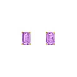Suzanne Kalan Amalfi Rose De France Emerald Cut Studs