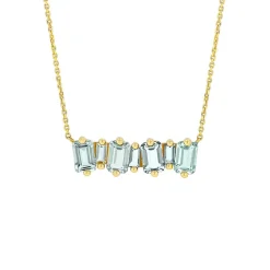 Suzanne Kalan Ann Emerald Cut Green Amethyst Bar Pendant