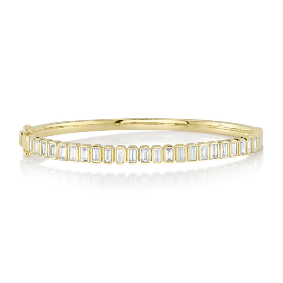 Zadok Collection Bezel Baguette Diamond Bangle