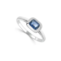 Zadok Collection Bezel Blue Sapphire Ring