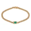 Zadok Collection Bezel Set Emerald With Diamond Pave Link Bracelet