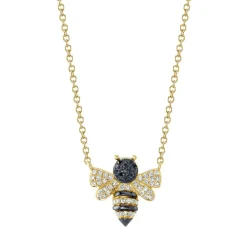 Zadok Collection Black and White Diamond Bee Pendant