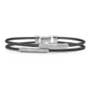 A'LOR Black Cable Dual Channel Bar Bracelet with 18k White Gold & Diamonds