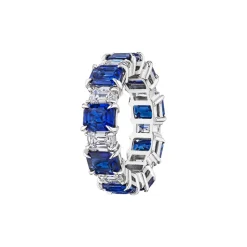 Zadok Collection Blue Sapphire And Diamond Eternity Ring