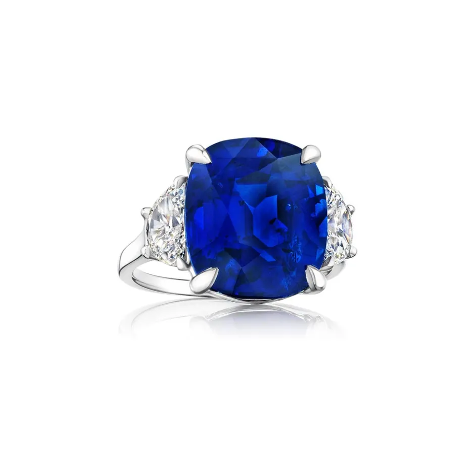 Zadok Collection Blue Sapphire And Diamond Ring
