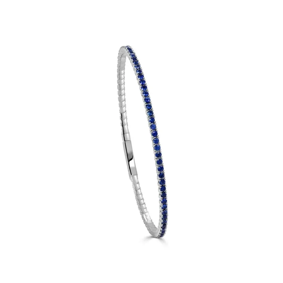 Zadok Collection Blue Sapphire Flexible Eternity Bangle