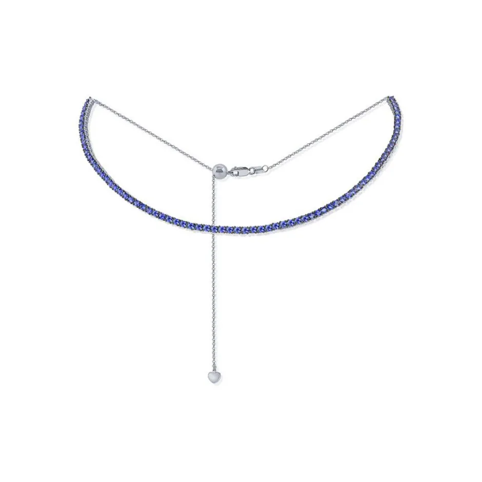 Zadok Collection Blue Sapphire Tennis Necklace