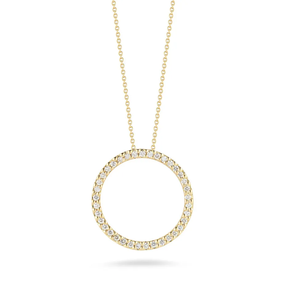 Roberto Coin Circle Pendant With Diamonds