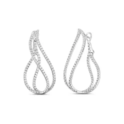 Roberto Coin Classic Diamond Twist Earrings