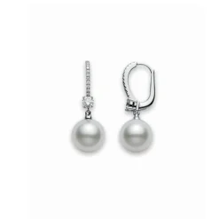 Mikimoto Classic Elegance White South Sea Cultured Pearl Lever Back Earrings
