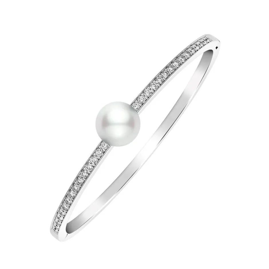 Mikimoto Classic White South Sea Cultured Pearl And Diamond Bracelet