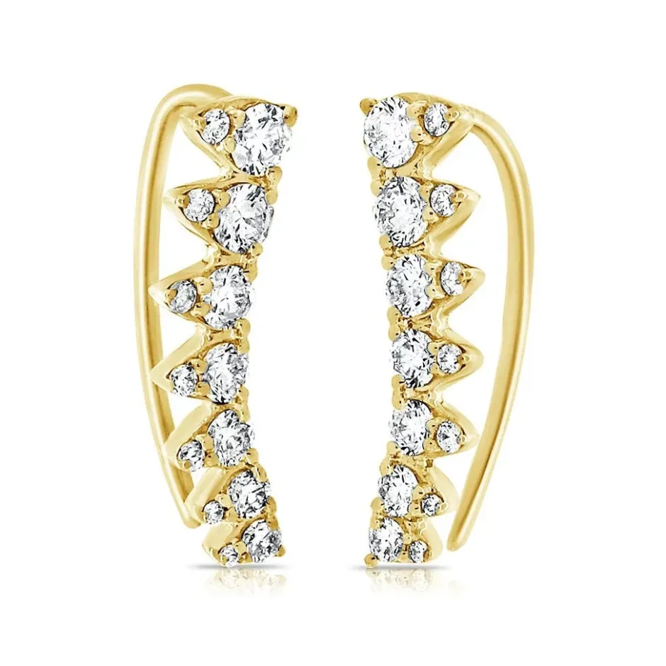 Zadok Collection Climber Diamond Earrings 0.69ctw