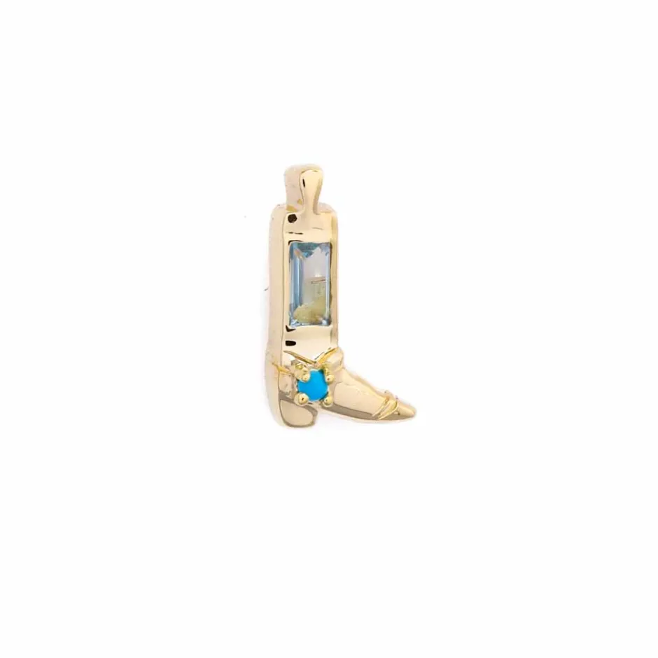 Zadok Collection Cowboy Boot Bejeweled Single Stud Earring