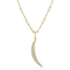 Zadok Collection Crescent Moon Pave Paperclip Diamond Pendant