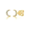 Zadok Collection Crescent Moon Stud 0.2in Diamond Earrings