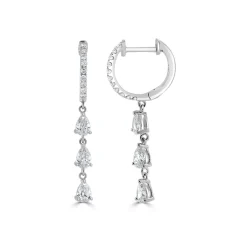 Zadok Collection Dangle Diamond And Diamond Earrings