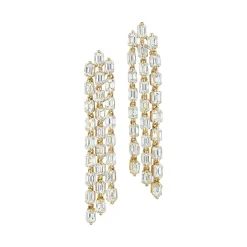 Zadok Collection Dangle Emerald Diamond Earrings