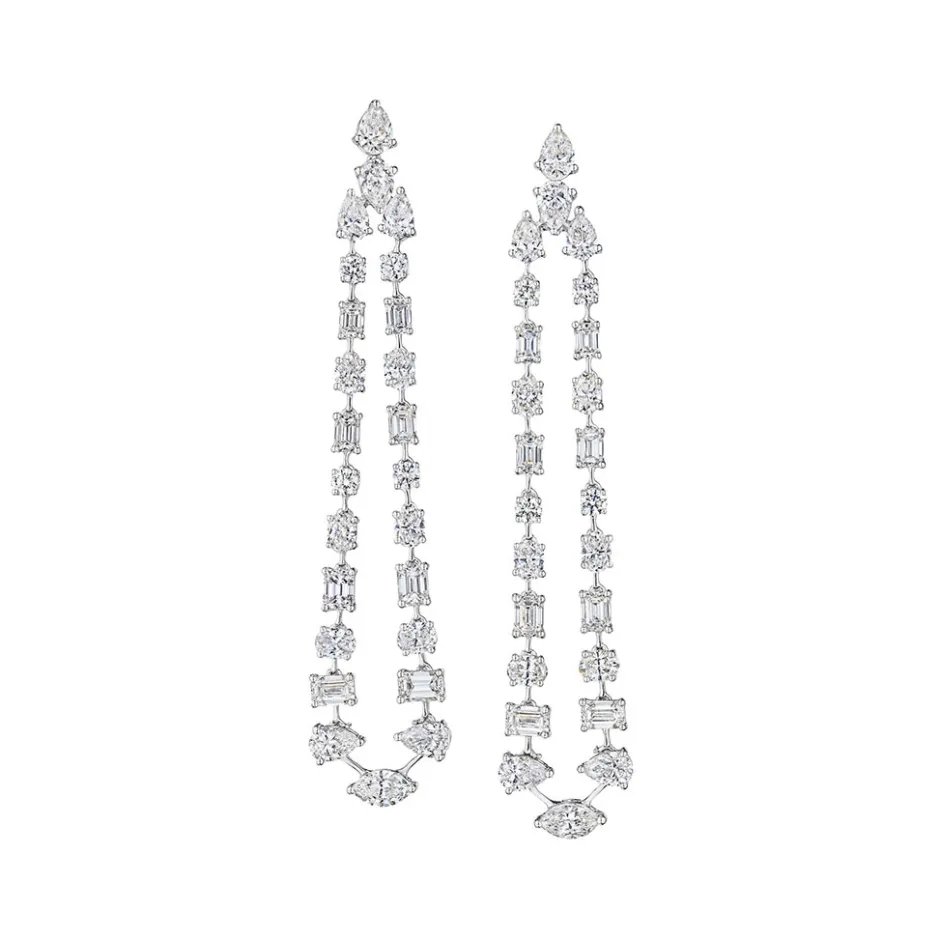 Zadok Collection Dangle Multi-Shape Diamond Earrings