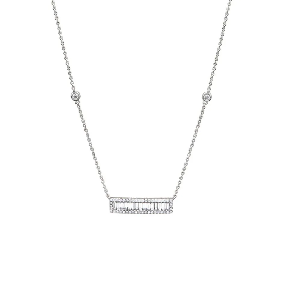 Zadok Collection Diamond & Baguette Necklace