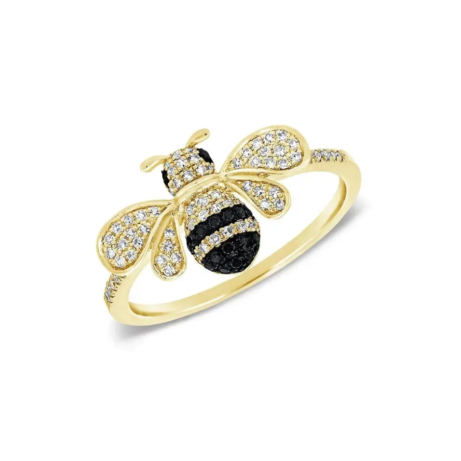 Zadok Collection Diamond & Black Diamond Bumble Bee Ring