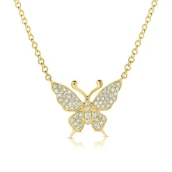 Zadok Collection Diamond Butterfly Necklace