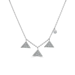 Zadok Collection Diamond Dangle Triangle Necklace