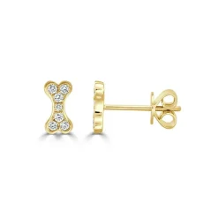 Zadok Collection Diamond Dog Bone Studs