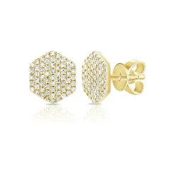 Zadok Collection Diamond Hexagon Studs
