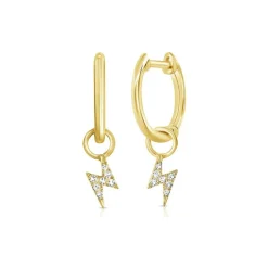 Zadok Collection Diamond Lightning Bolt Earrings