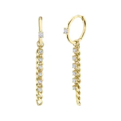 Zadok Collection Diamond Link Huggie Earring Earrings