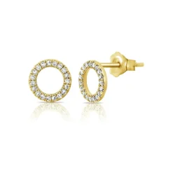 Zadok Collection Diamond Open Circle Studs