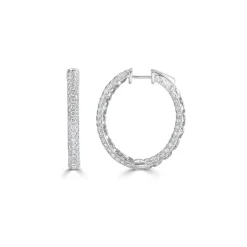 Zadok Collection Diamond Oval Pave Hoop - 1 Earrings