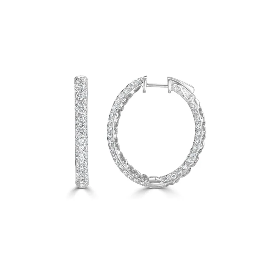 Zadok Collection Diamond Oval Pave Hoop - 1 Earrings