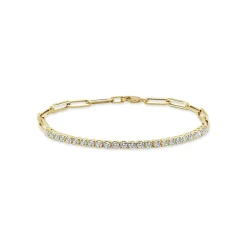 Zadok Collection Diamond Paperclip Link Bracelet