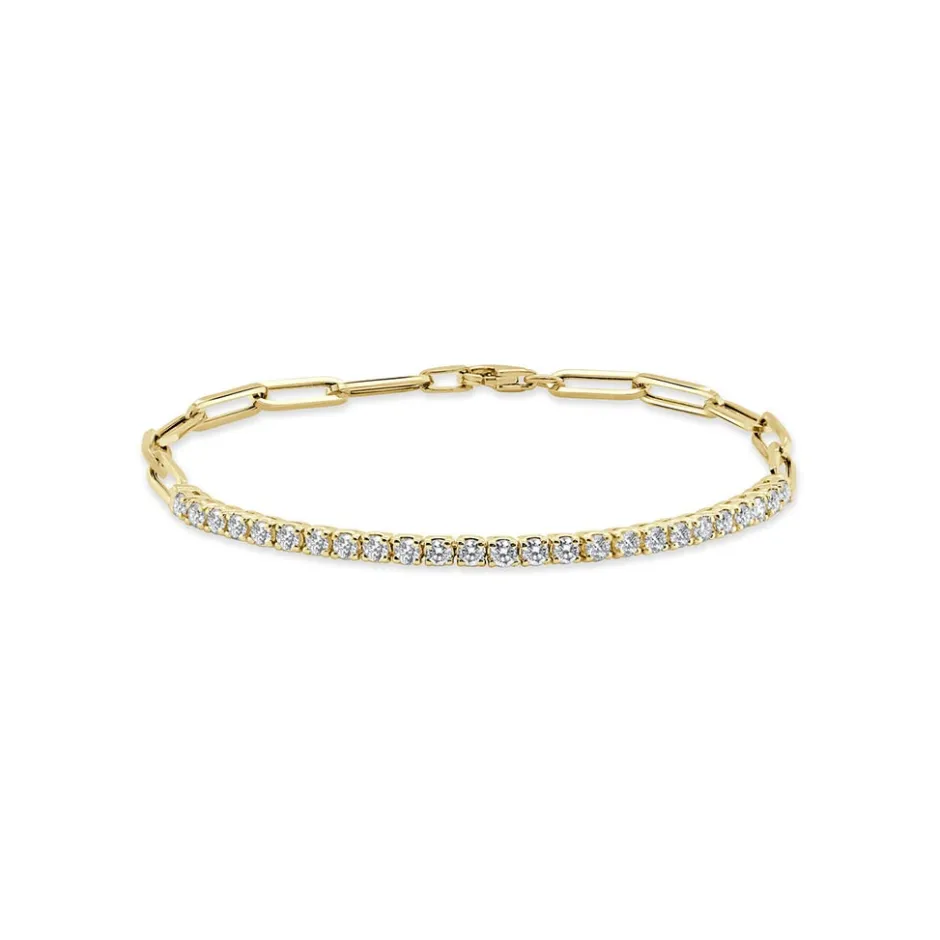 Zadok Collection Diamond Paperclip Link Bracelet