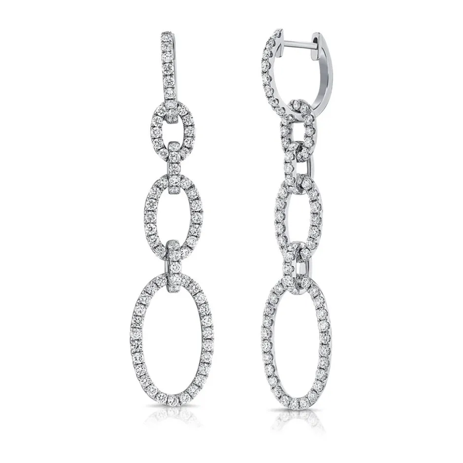 Zadok Collection Diamond Paperclip Link Drop Earrings