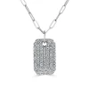 Zadok Collection Diamond Pave Dog Tag Necklace