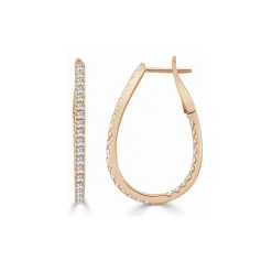 Zadok Collection Diamond Pear Shape Hoop - 1.25 Earrings