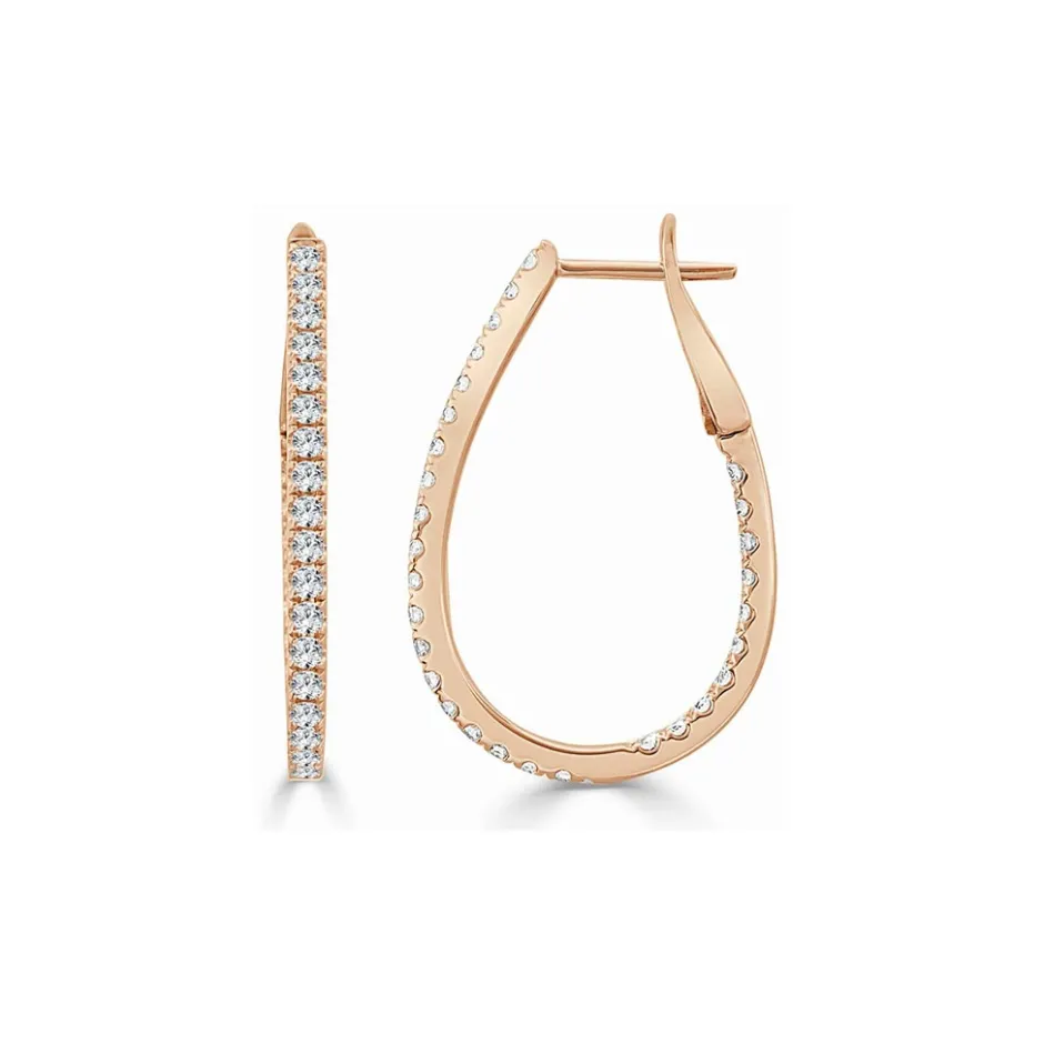 Zadok Collection Diamond Pear Shape Hoop - 1.25 Earrings