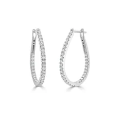 Zadok Collection Diamond Pear-Shaped Hoop Earrings