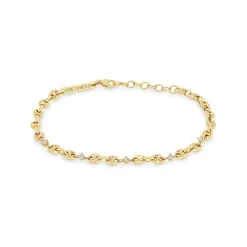 Zoe Chicco 5 Diamond Puffed Mariner Chain Bracelet
