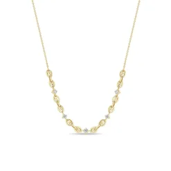 Zoe Chicco 5 Diamond Puffed Mariner Station Necklace