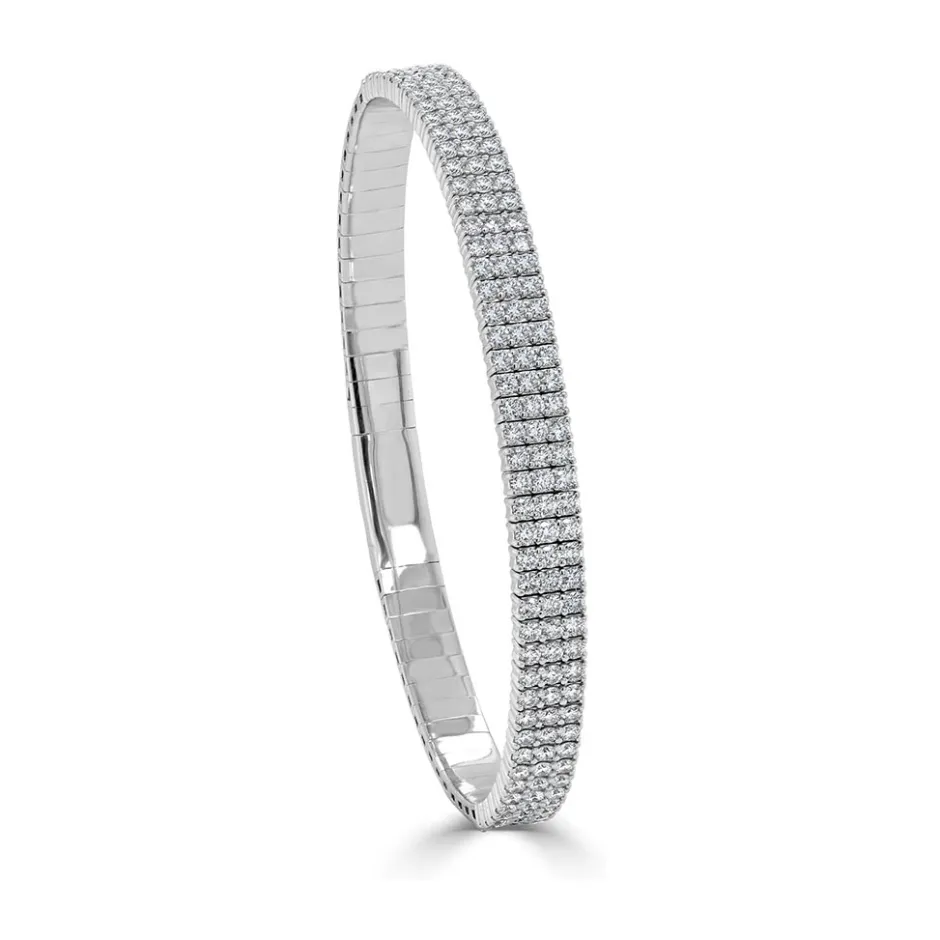 Zadok Collection Diamond 3-Row Flexible Bangle