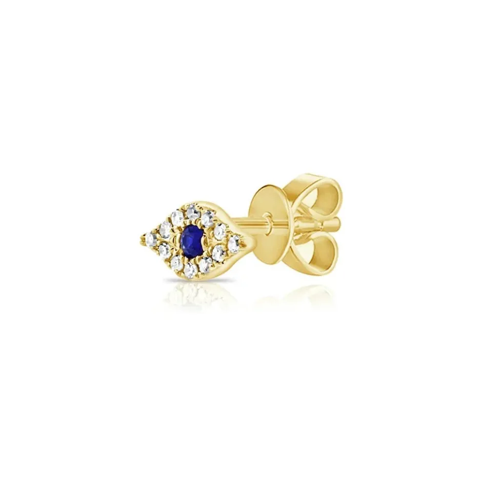 Zadok Collection Diamond Sapphire Evil Eye Stud