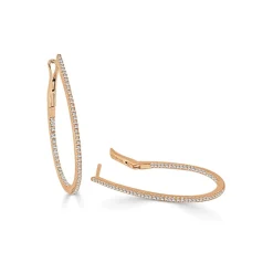 Zadok Collection Diamond Skinny Hoop 1.25 Earrings