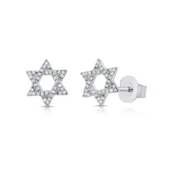 Zadok Collection Diamond Star of David Studs
