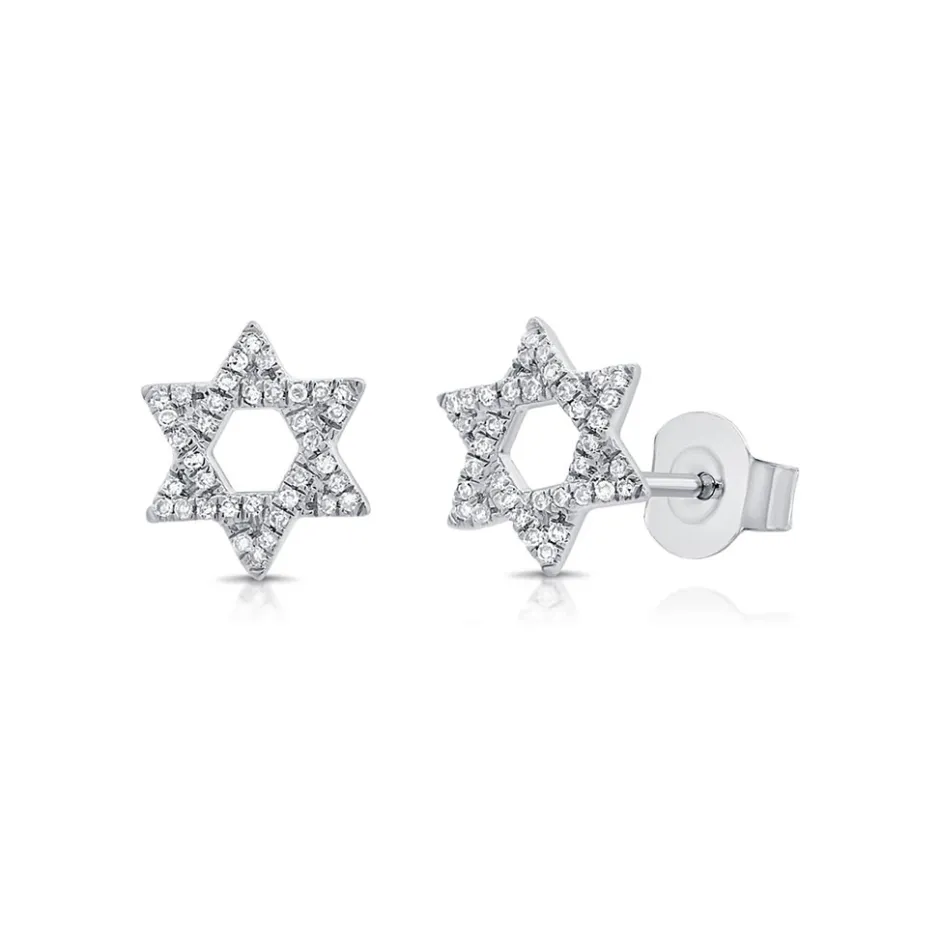 Zadok Collection Diamond Star of David Studs